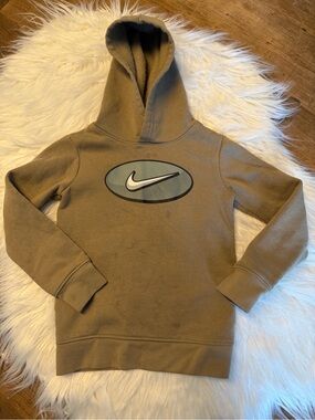 Nike Boys’ Olive Green Brown Hoodie Sweatshirt Size 4